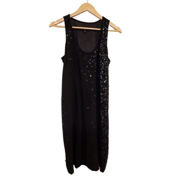 Eileen Fisher Black Silk Sequin Dress - Picture 1 of 3